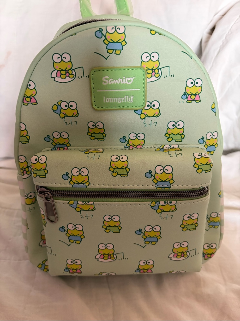 Sanrio Keroppi Mini Backpack in Mint Green with Yellow & Blue Accents